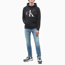 washed monogram hoodie